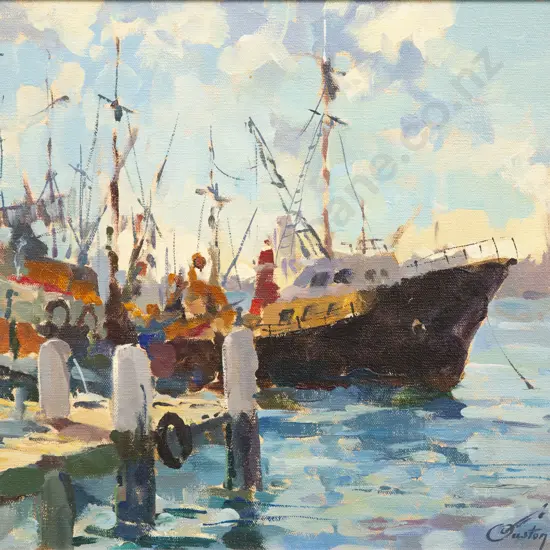 Gaston De Vel (1924 - 2010) - At Anchor Tauranga