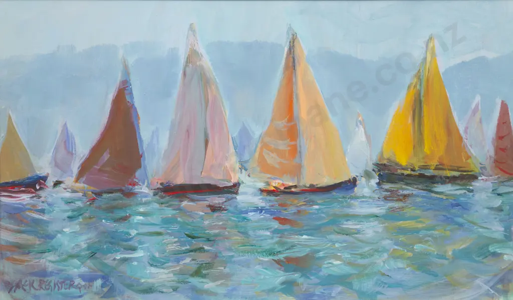 Jack Register (1936 - 2018) - Regata Day Foxton Estuary Image 1++