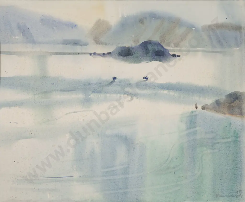Brian Carmody (1930 - 2016) - Winter Morning Wellington Harbour (a/f) Image 1++