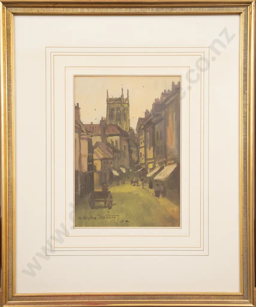Blythe Fletcher (1890 - 1949) - European Street Scene Image 1++