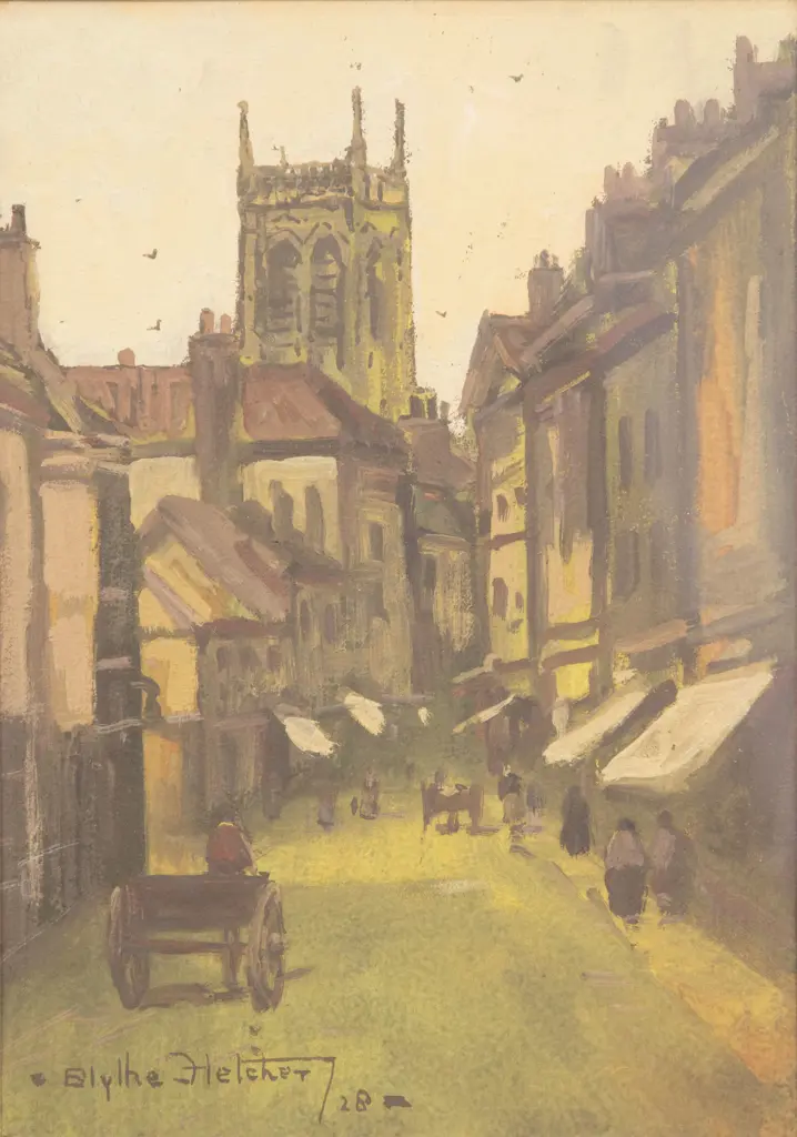 Blythe Fletcher (1890 - 1949) - European Street Scene Image 1++