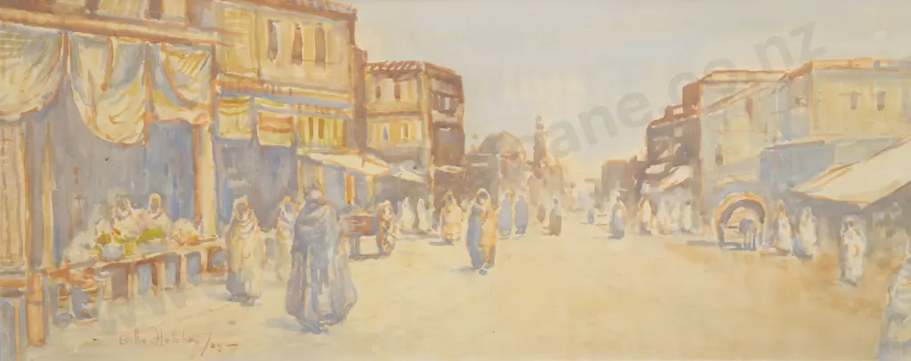 Blythe Fletcher (1890 - 1949) - Eastern Street Scene Image 1++