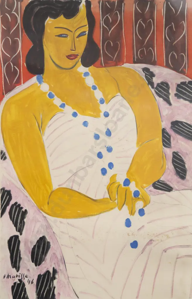 After Henri Matisse (1869 - 1954) - Dame A La Robe Blanche Image 1++