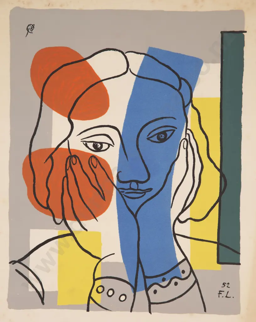 After Fernand Léger (1881 - 1955) - Télé Raie Bleue (unframed) Image 1++