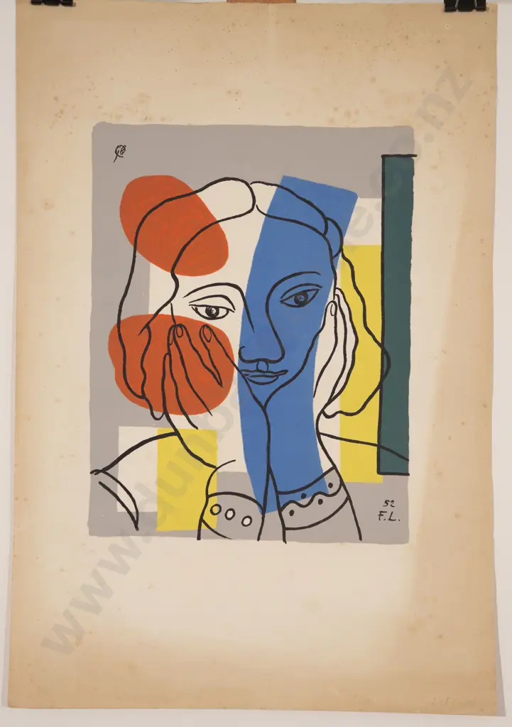 After Fernand Léger (1881 - 1955) - Télé Raie Bleue (unframed) Image 1++