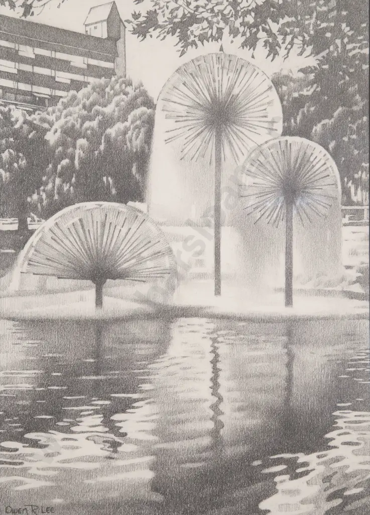 Owen Lee (1918 - 2003) - Christchurch Town Hall Fountain Image 1++