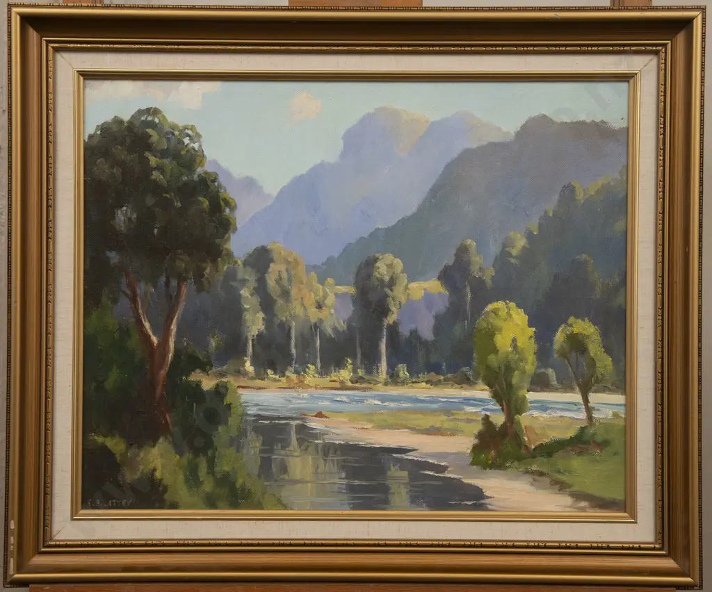 E B Lattey (1899 - 1986) - NZ Bush Landscape Image 1++