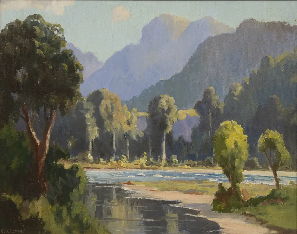 E B Lattey (1899 - 1986) - NZ Bush Landscape Image 1++
