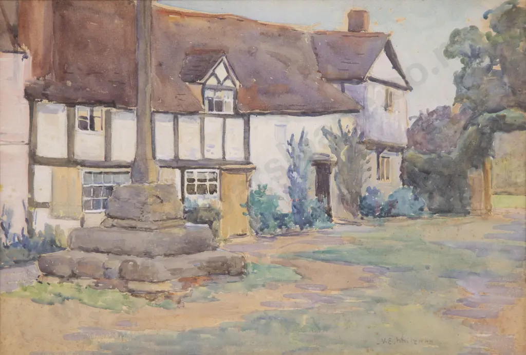 Vera Whiteman (1873 - 1952) - The Village Cross Image 1++