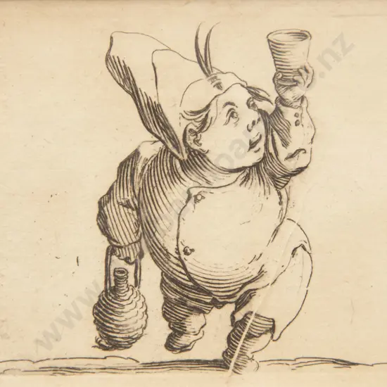 Jacques Callot (France 1592 - 1635) - Le Beveur vu de Face