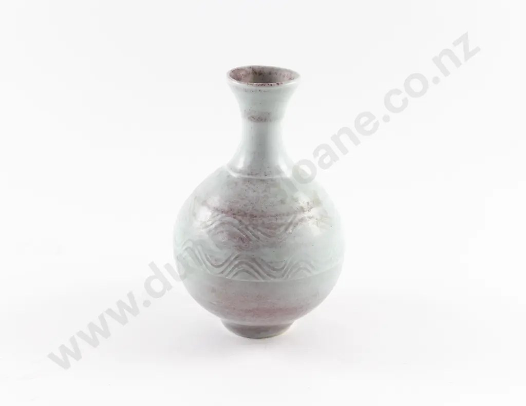 NZ Studio Pottery Bottle Vase Image 1++