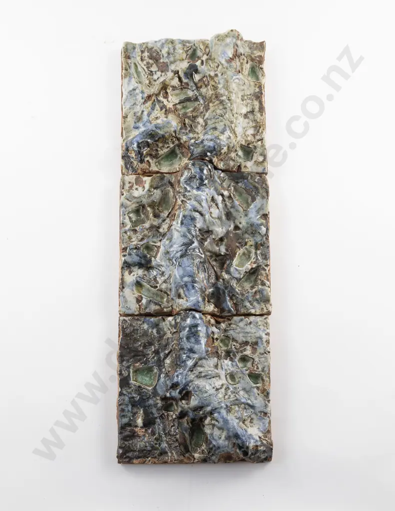 Three Earthenware and Glass Tiles Image 1++