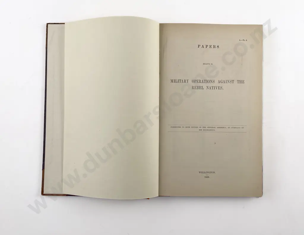 (-) Papers Relative To Military Operations Against The Rebel Natives 1869 Image 1++