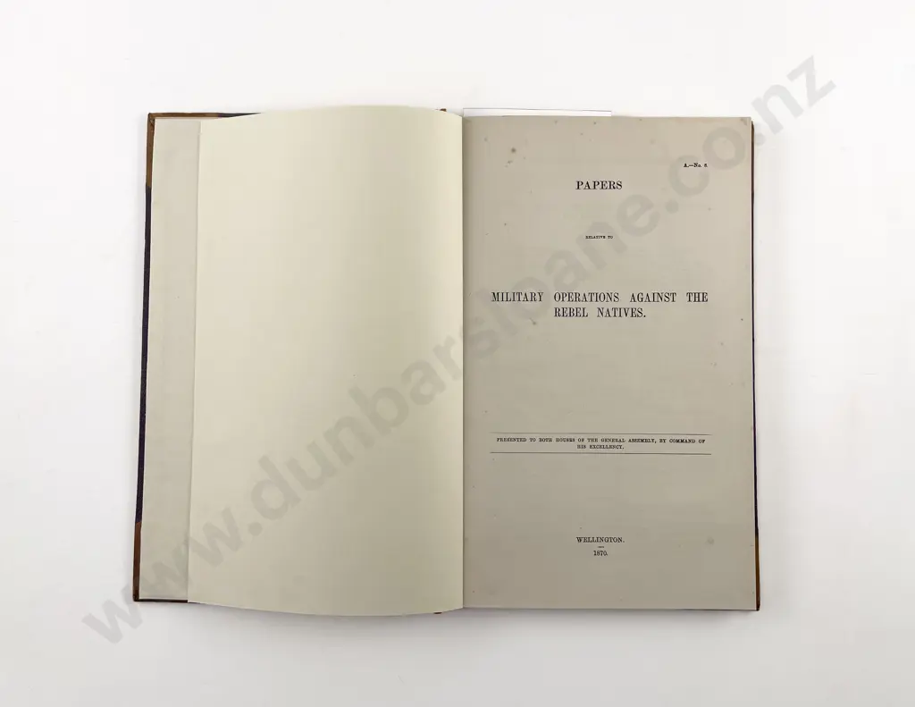 (-) Papers Relative To Military Operations Against The Rebel Natives. Presented By Both Houses Of The General Assembly Image 1++