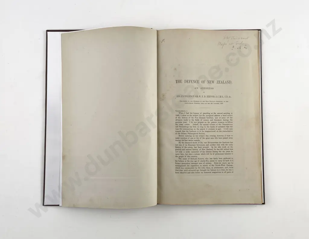 Jervois His Excellency Sir W F D - The Defence Of New Zealand Image 1++