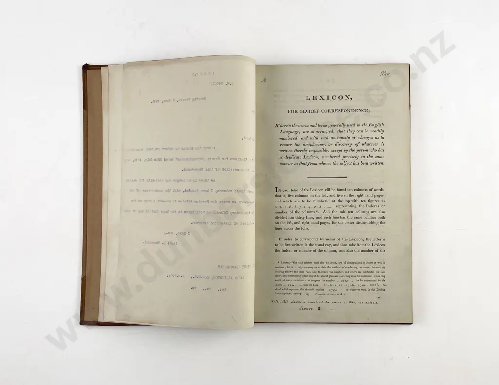(-) Lexicon For Secret Correspondence 1812 Image 1++