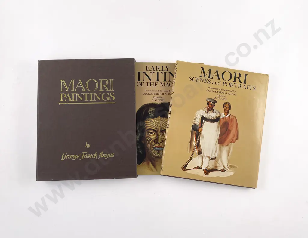 Angas, George French, Early Maori Paintings Of The Maori & Maori Scenes And Portraits (2 Volume Set) Image 1++
