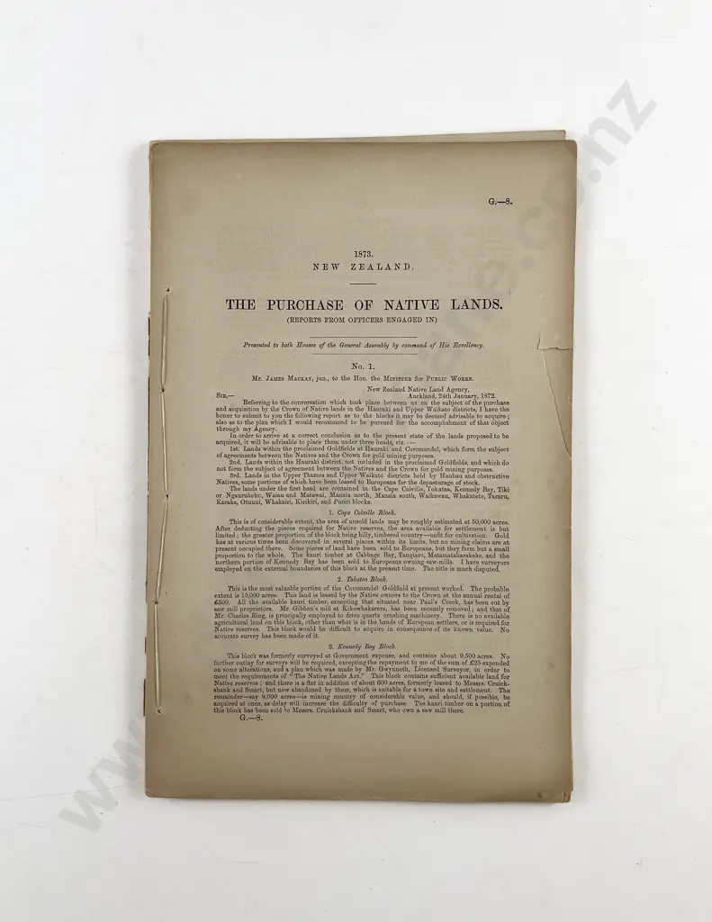 2 x 19th Century Reports On The Purchase Of Native Lands 1873 Image 1++