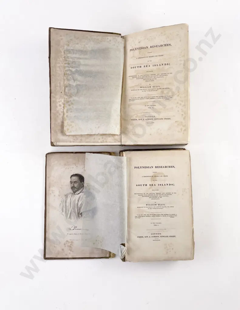 Ellis William - Polynesian Researches  during a Residence of nearly six years in the South Sea Islands (2 Volumes). Fisher Image 1++