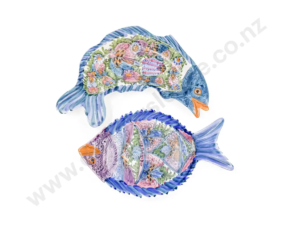 Three Ceramic Wall Fish Form Hangings Image 1++