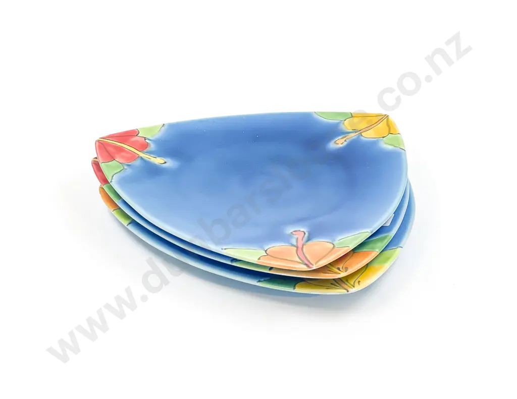Three "The Garden Party" NZ Glazed Dishes Image 1++