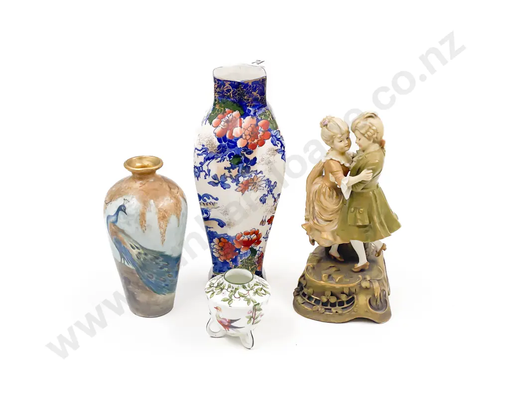 Three Assorted Vases together with China Figure Image 1++