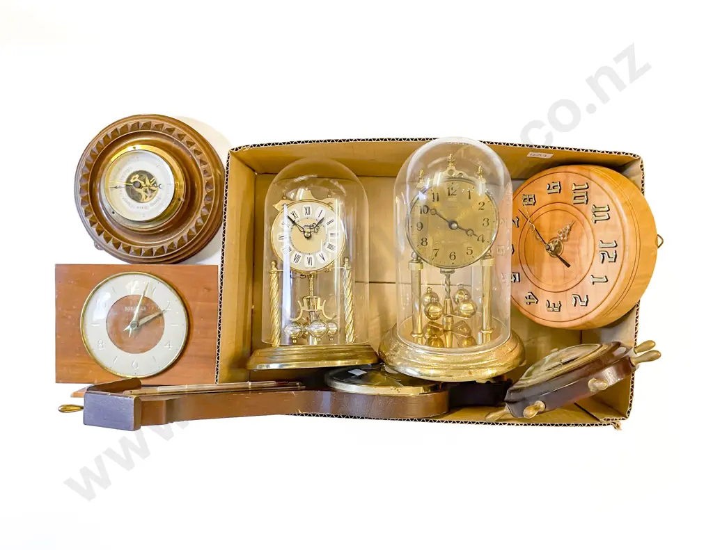 Box of Assorted Clocks & Barometers Image 1++