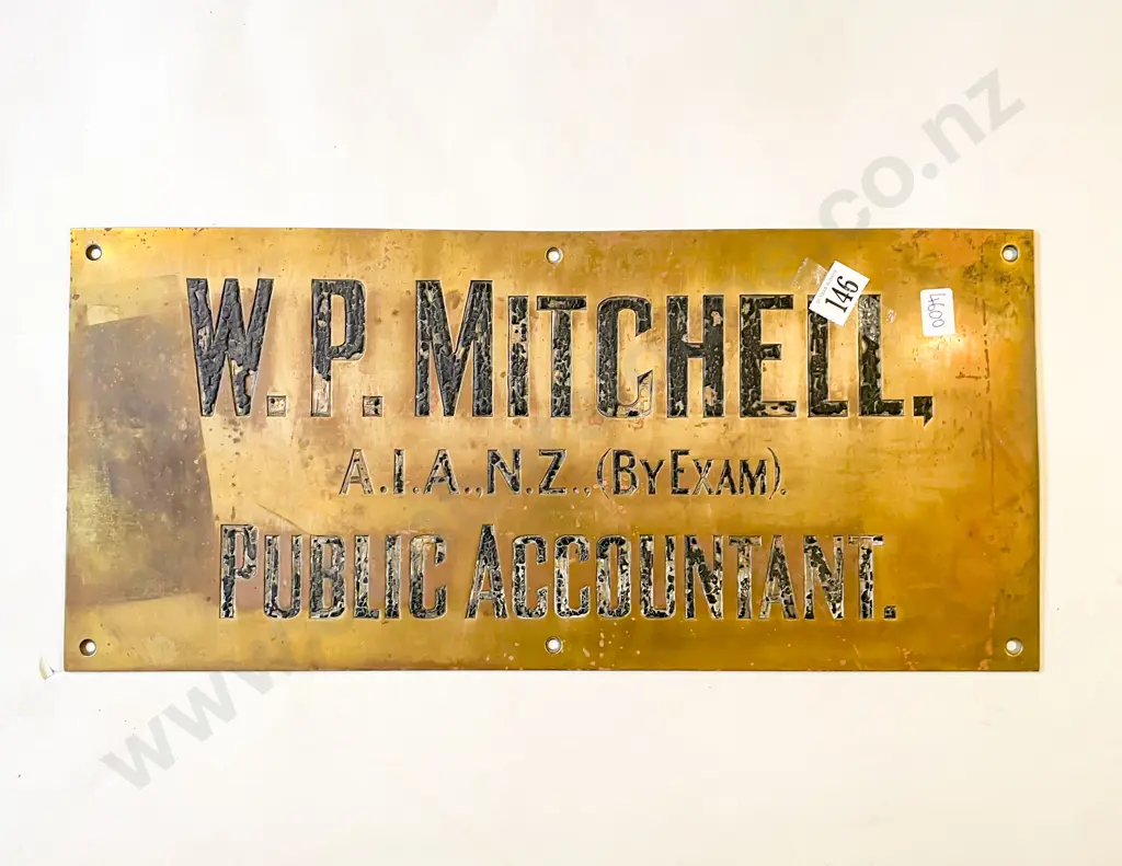 Vintage Brass Plaque Image 1++