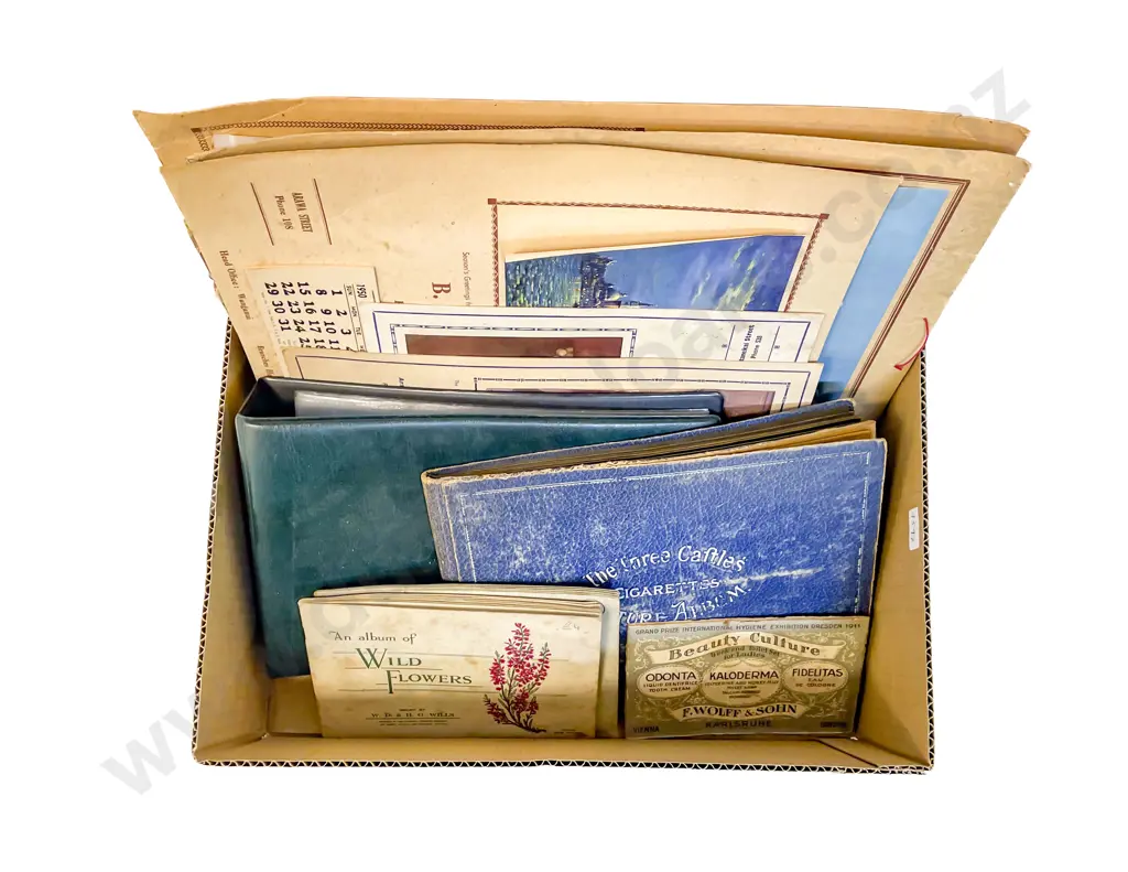 Box Quantity of Assorted Vintage including Cigarette Card Albums Image 1++