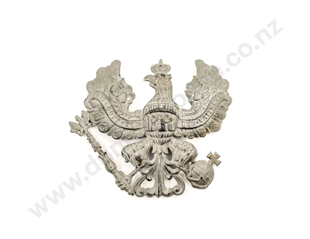 WWI German Pickelhaube Plate with back lugs Image 1++
