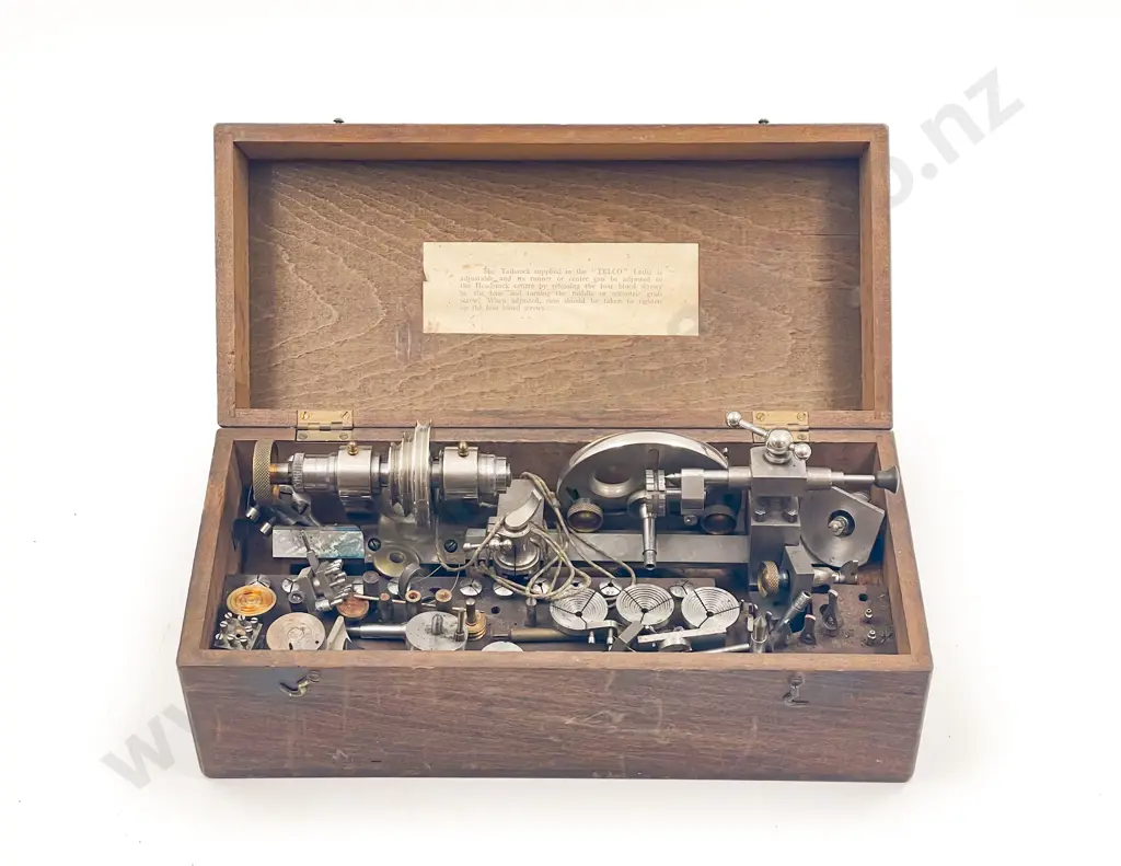 Vintage Cased Jeweller's Lathe with Large Collection Tools & Stand of Bits Image 1++