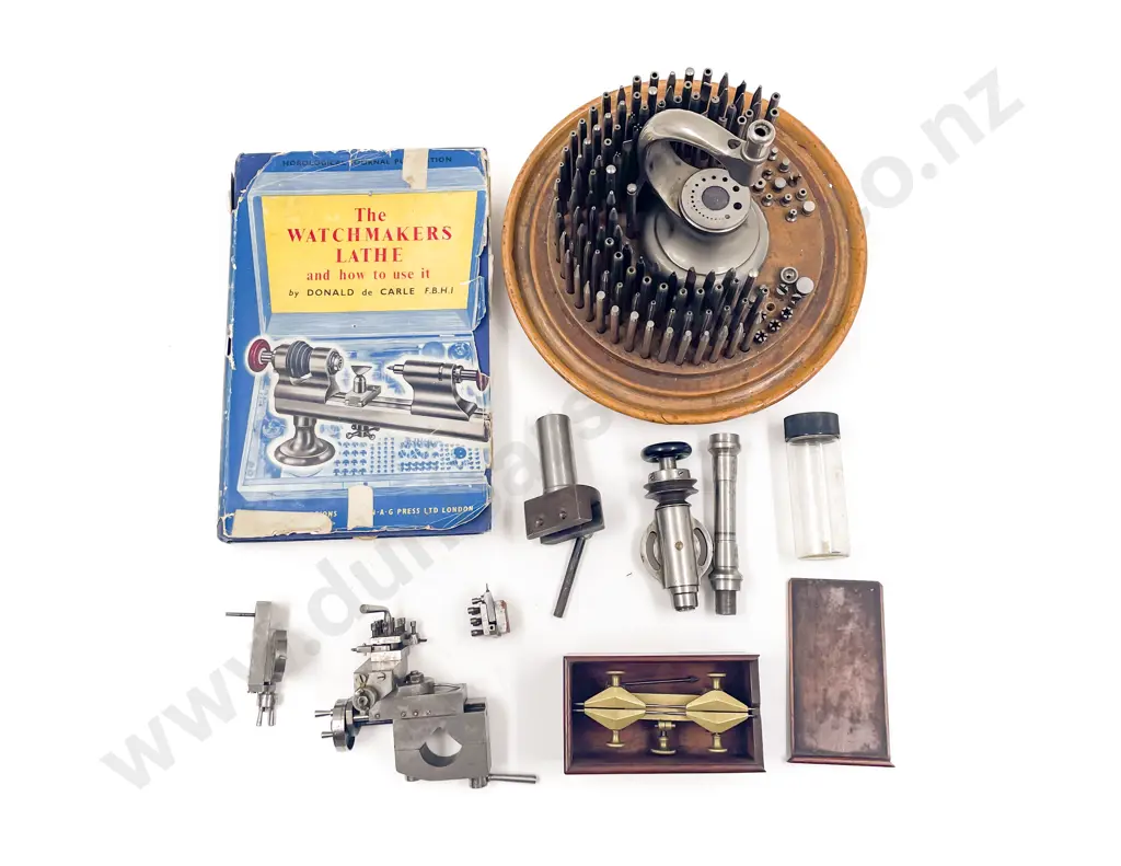 Vintage Cased Jeweller's Lathe with Large Collection Tools & Stand of Bits Image 1++