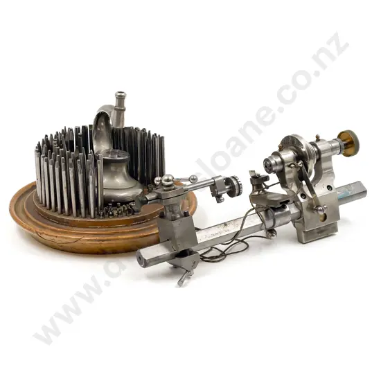 Vintage Cased Jeweller's Lathe with Large Collection Tools & Stand of Bits