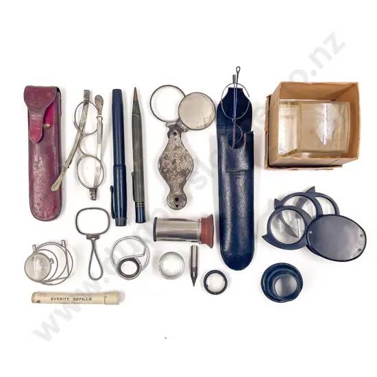 Collection Various Magnifying Glasses & Two Pair Spectacles