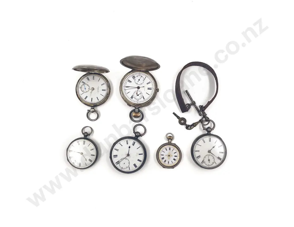 Six S/S Cased Pocket Watches Image 1++