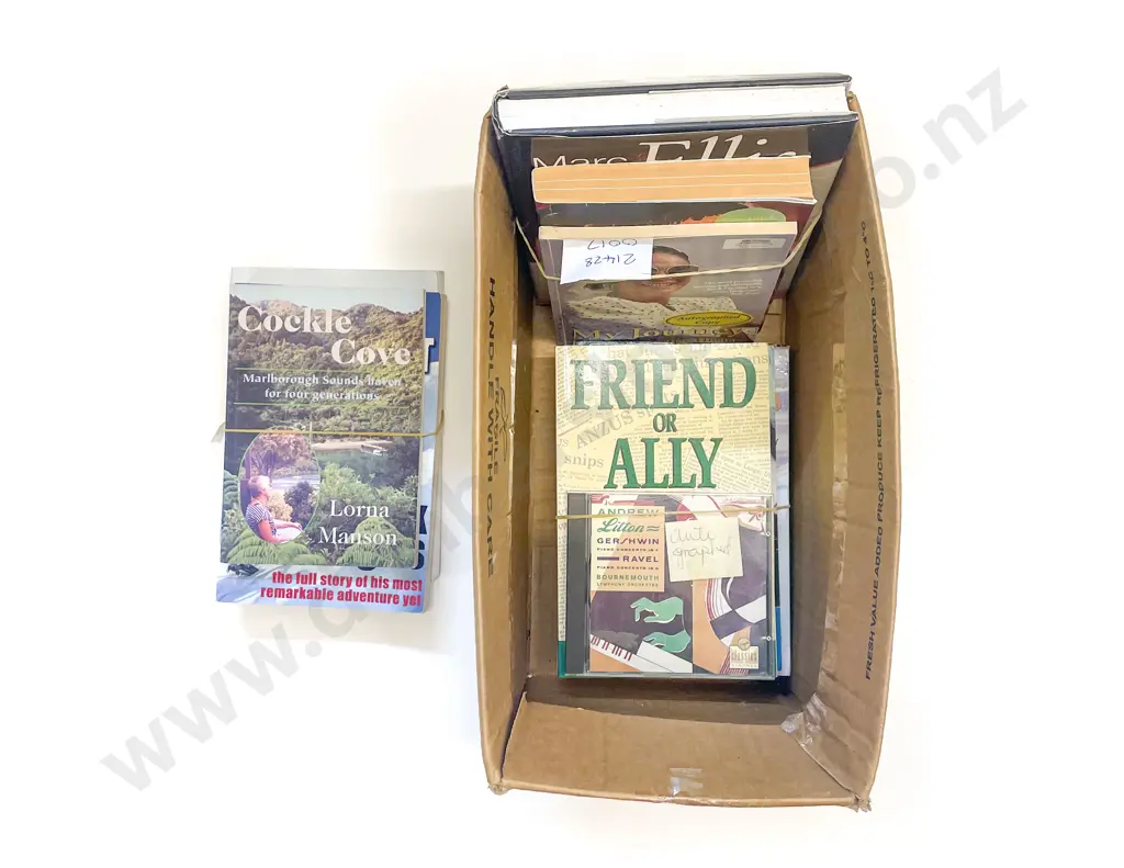 Box Quantity of Assorted Books including Signed Biographies Image 1++