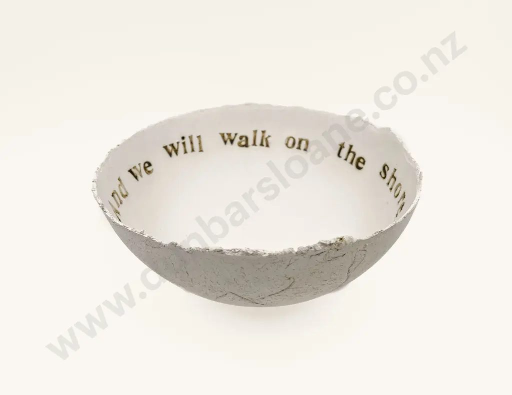 Decorative Pottery Bowl "And We Walk on the Shore" Image 1++