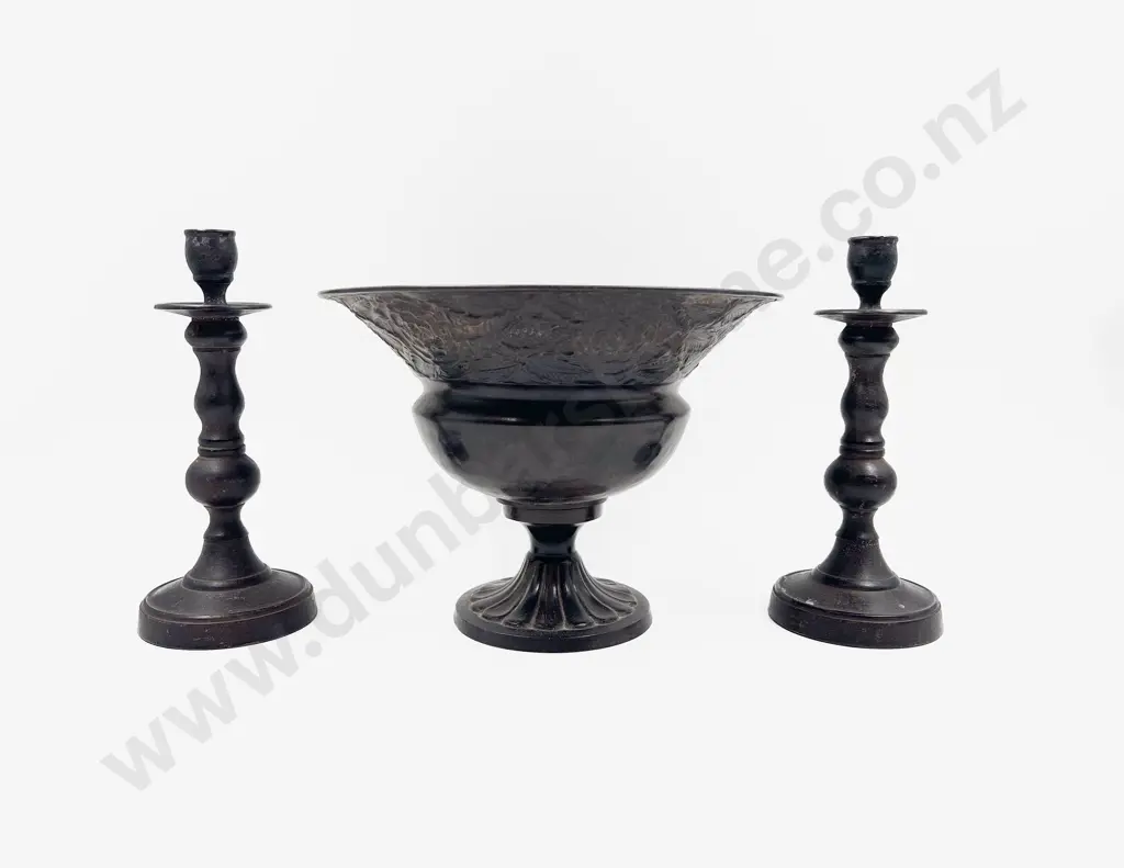 Pair of Candlesticks together with Decorative Vase Image 1++