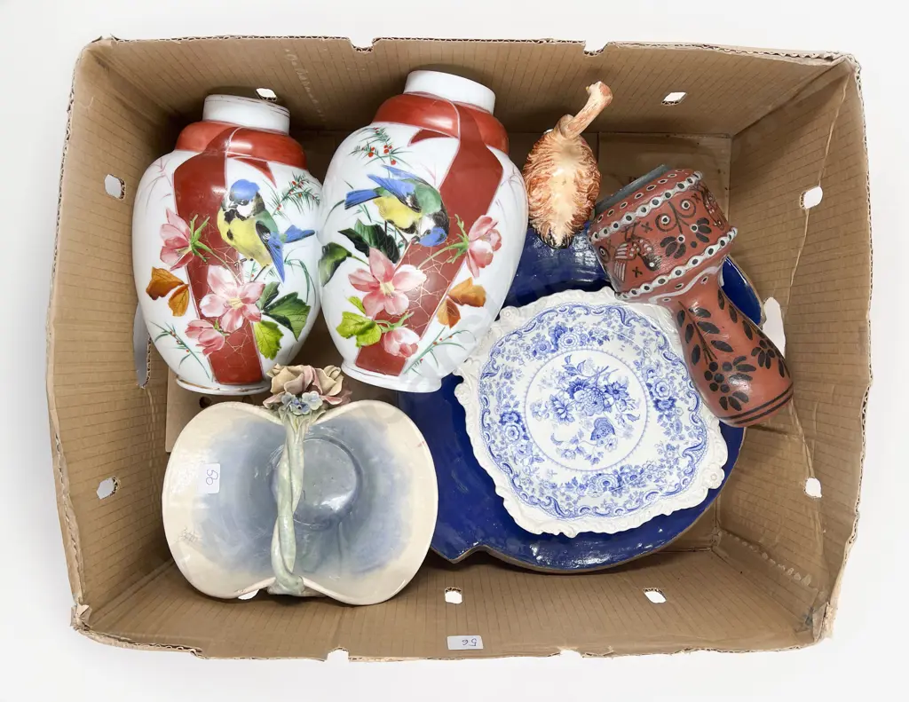 Box Lot of Assorted Vases and Pottery etc Image 1++
