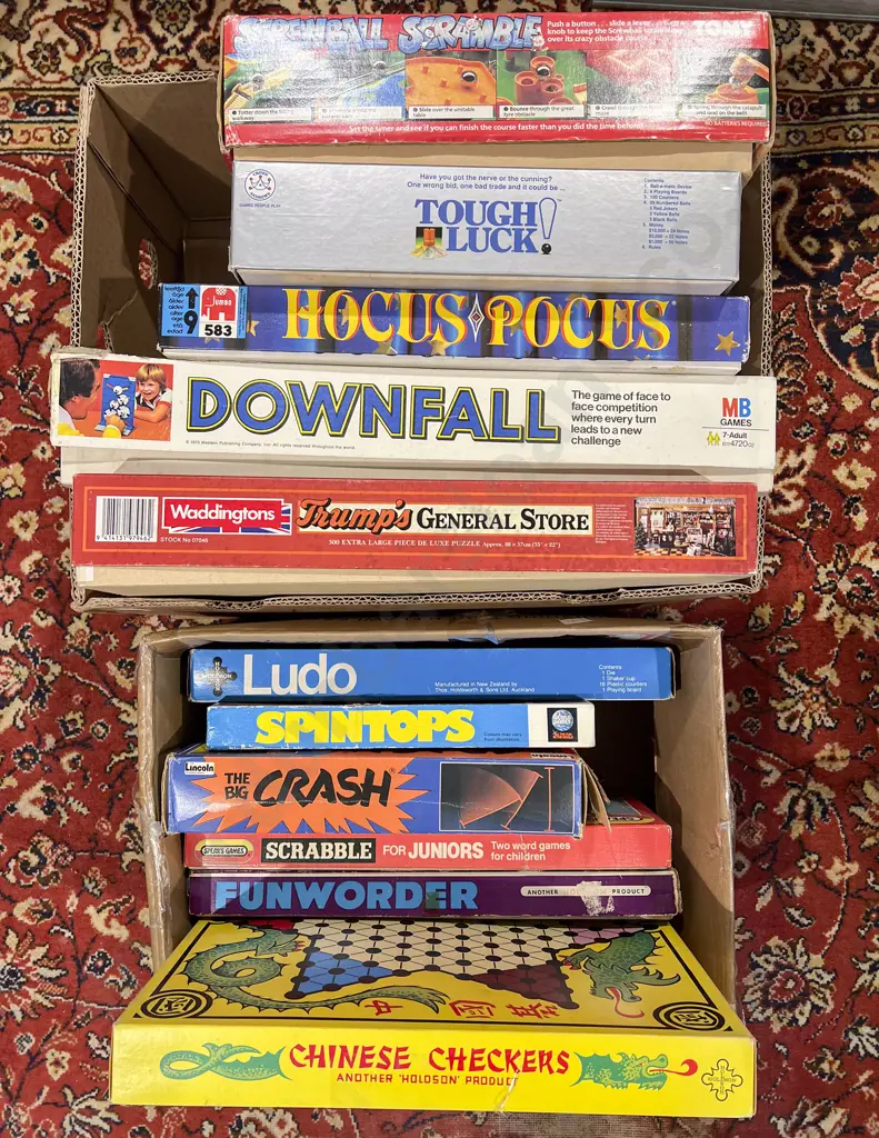 Two Boxes of Assorted Vintage Board Games etc Image 1++