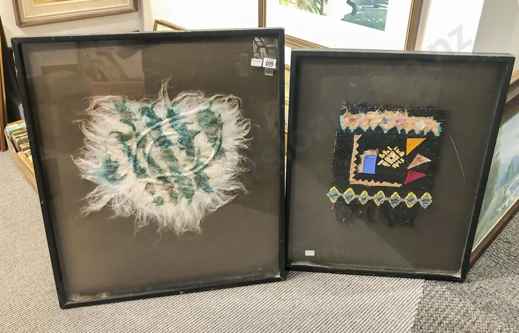 Two Framed Textile Works Image 1++