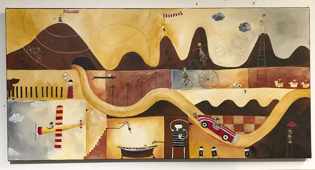 Crispin Korschen - "Moving Right Along III" - Acrylic on Canvas Image 1++
