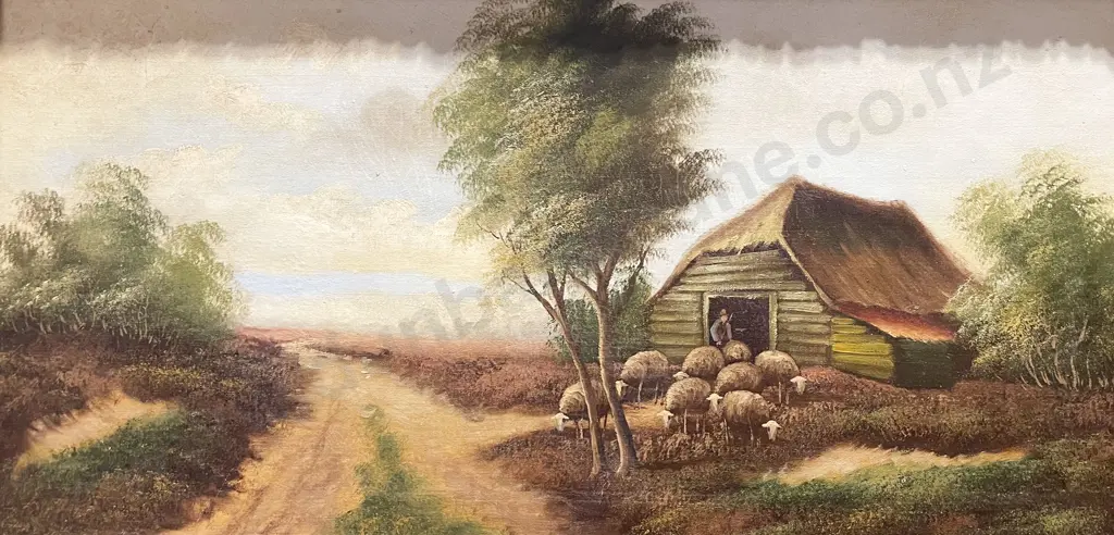 Unknown Artist - Countryside Scene with Sheep - Oil on Board Image 1++