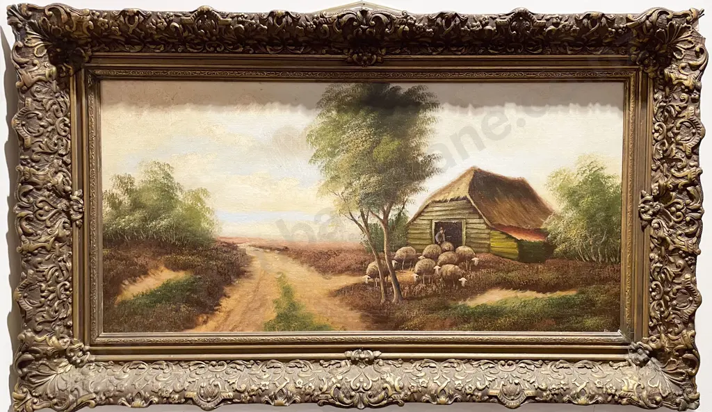 Unknown Artist - Countryside Scene with Sheep - Oil on Board Image 1++