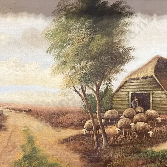 Unknown Artist - Countryside Scene with Sheep - Oil on Board