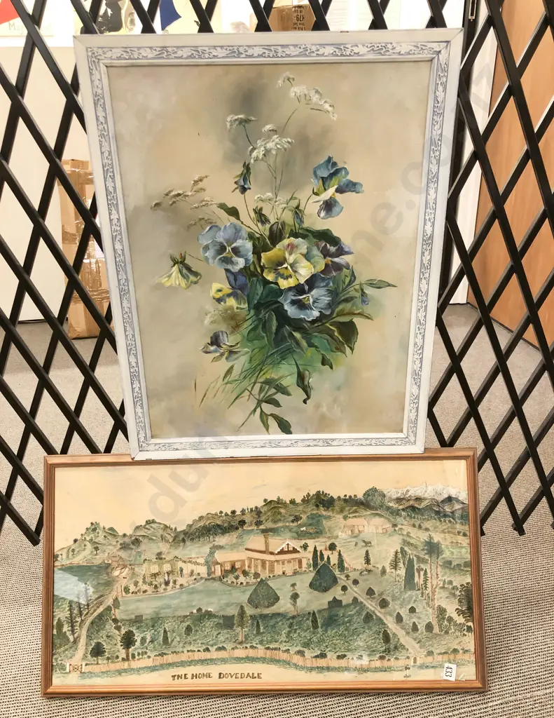 C. Wilkinson - Still Life with Pansies - Oil on Board & Other Image 1++