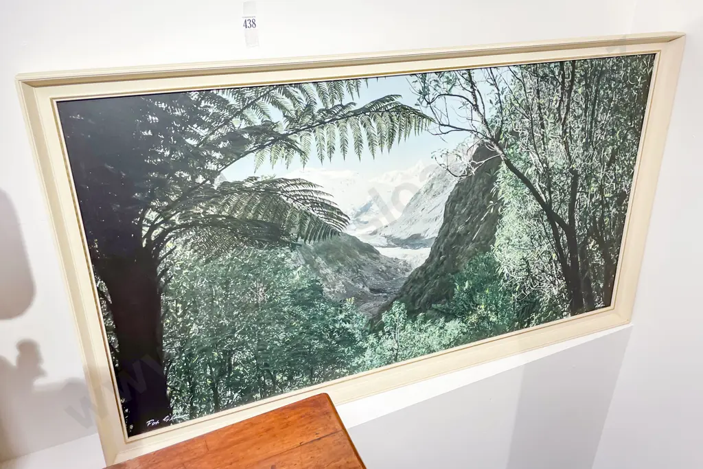 Framed Whites Aviation - Fox Glacier - Hand Coloured Photograph Image 1++