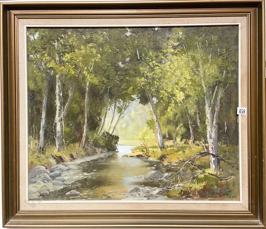 Bernice Smart - "Woodland Stream" - Oil on Board Image 1++