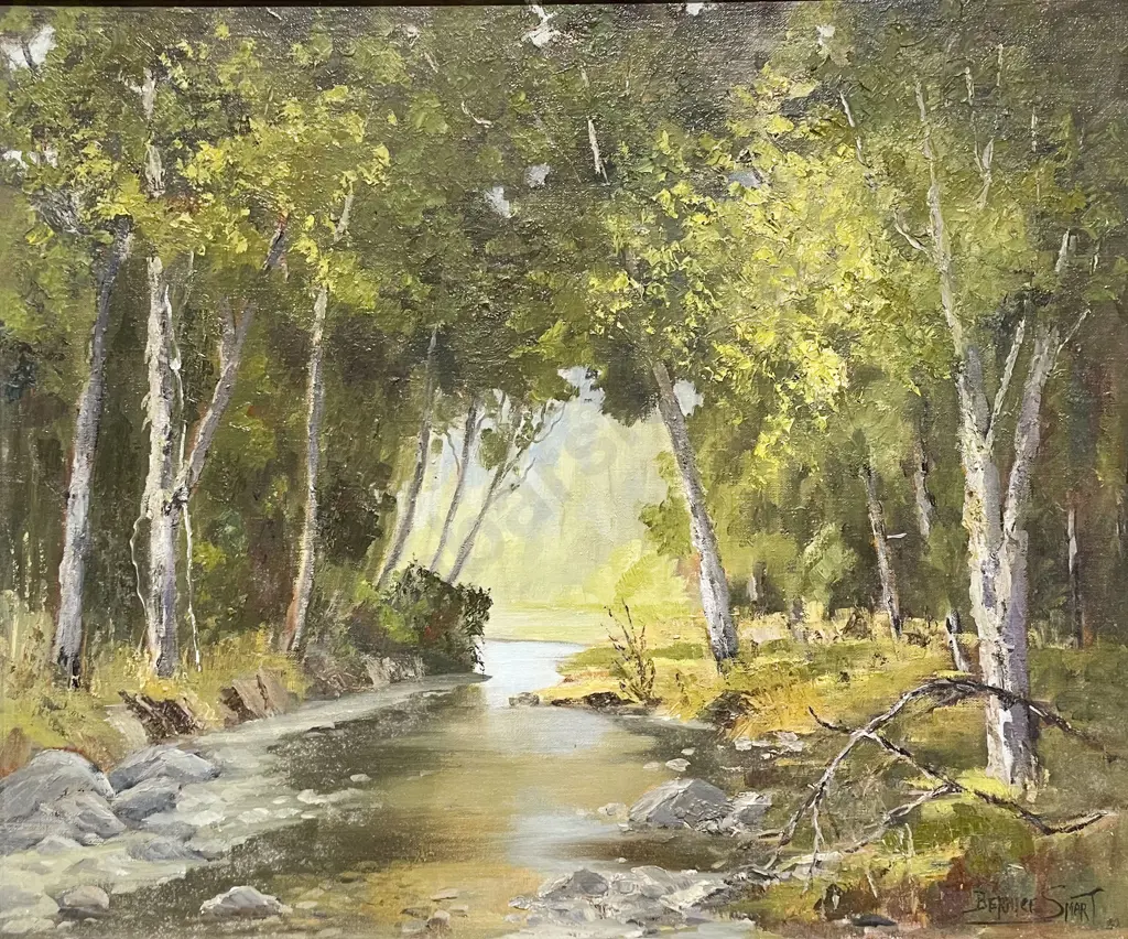 Bernice Smart - "Woodland Stream" - Oil on Board Image 1++