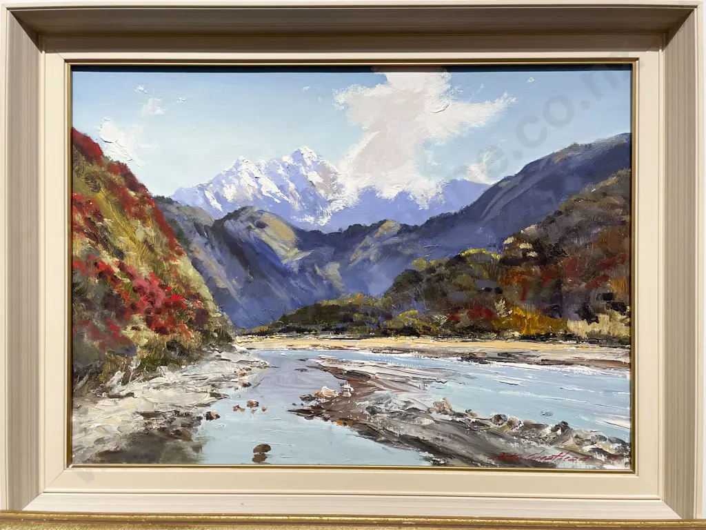 Aston Greathead - "Huhuka River Westland" - Oil on Board Image 1++